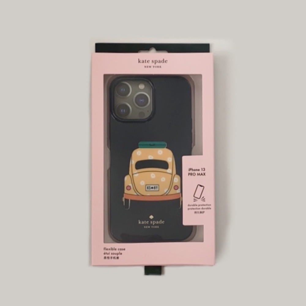 ♠️Kate Spade Daisy Car Beep Beep iPhone 13 Pro Phone Case Blazer Blue NIB - Picture 2 of 8
